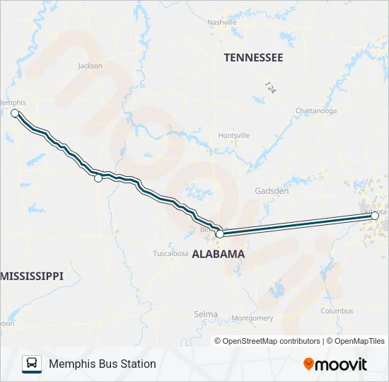 GREYHOUND US0610 Bus Line Map