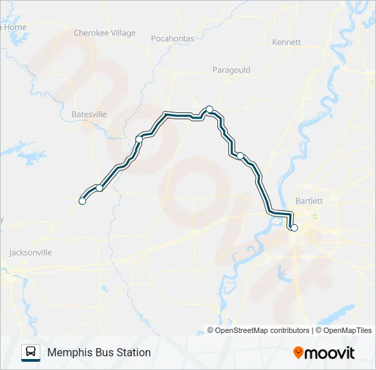 GREYHOUND US1150S Bus Line Map