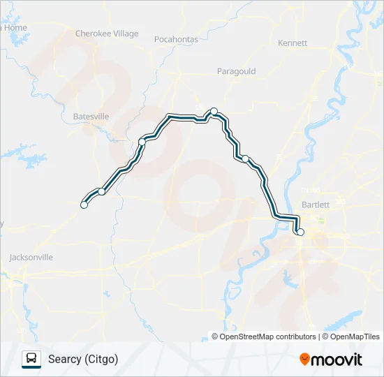 GREYHOUND US1150S Bus Line Map
