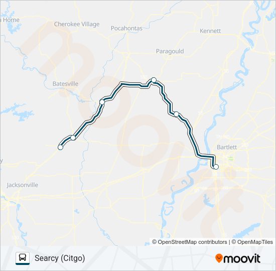 GREYHOUND US1150S Bus Line Map
