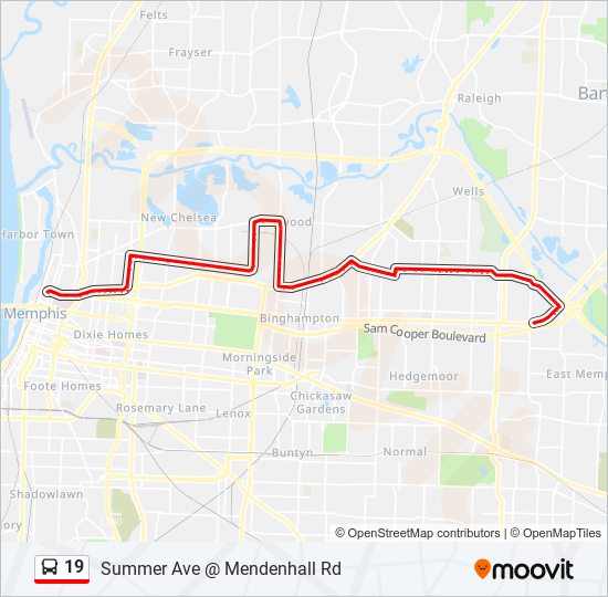 19 bus Line Map