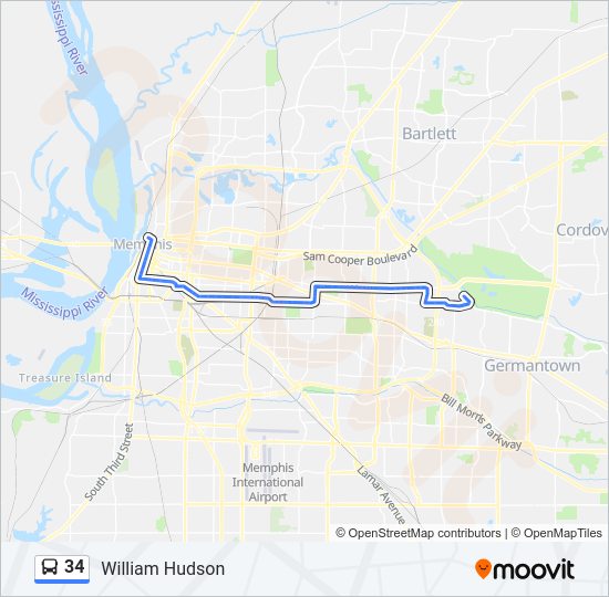 34 bus Line Map