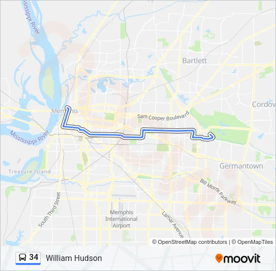 34 Bus Line Map