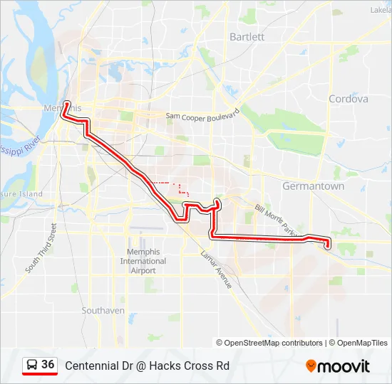 36 Bus Line Map