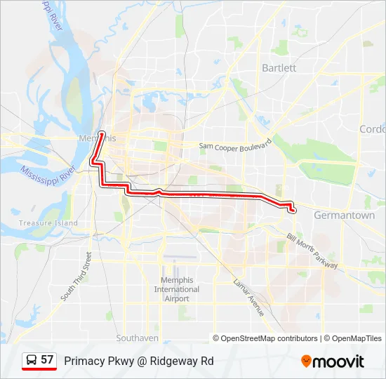 57 Bus Line Map