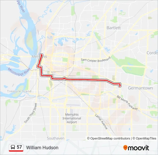 57 Bus Line Map