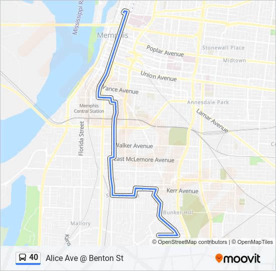 40 bus Line Map