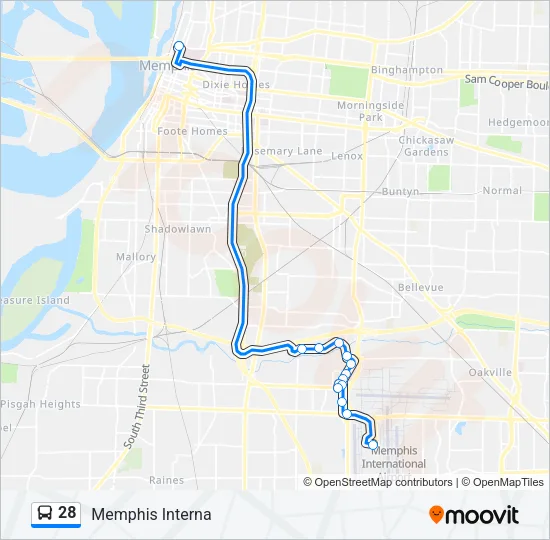 28 Bus Line Map