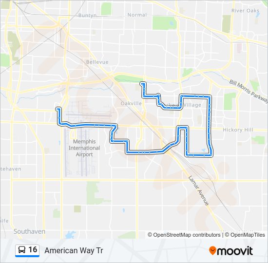 16 Bus Line Map