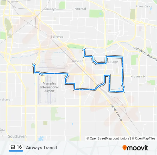 16 Bus Line Map