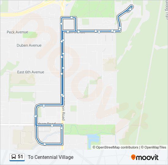 51 bus Line Map