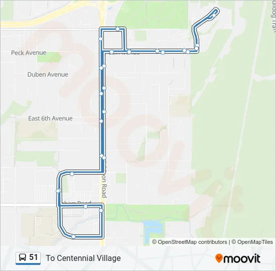 51 Bus Line Map