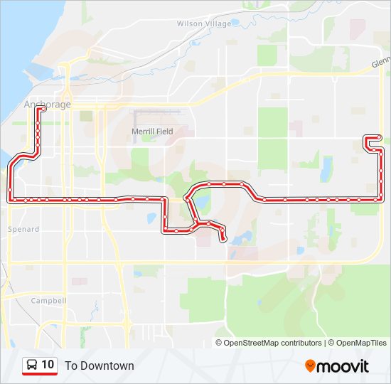 Mapa de 10 de autobús