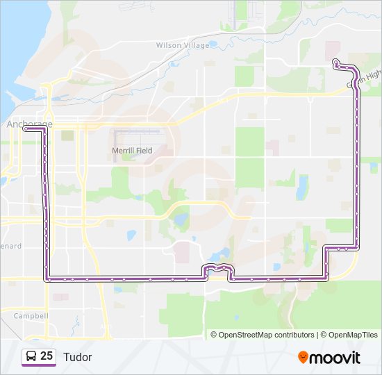 25 bus Line Map