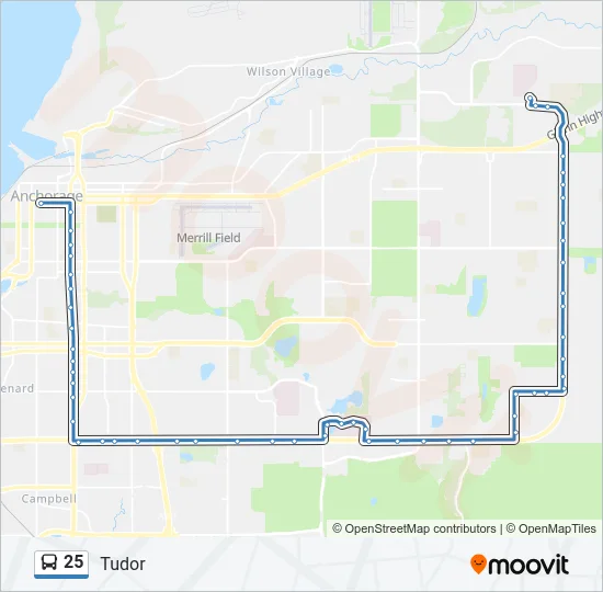 25 Bus Line Map