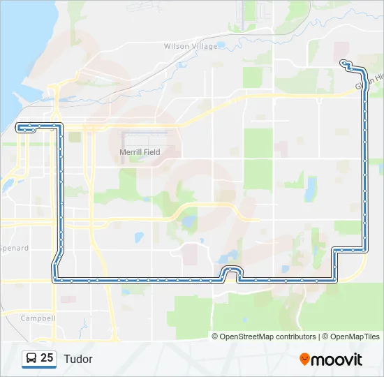25 Bus Line Map