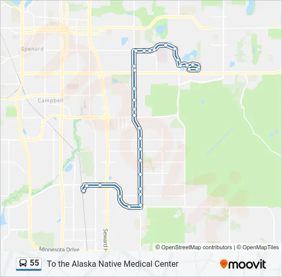55 Bus Line Map