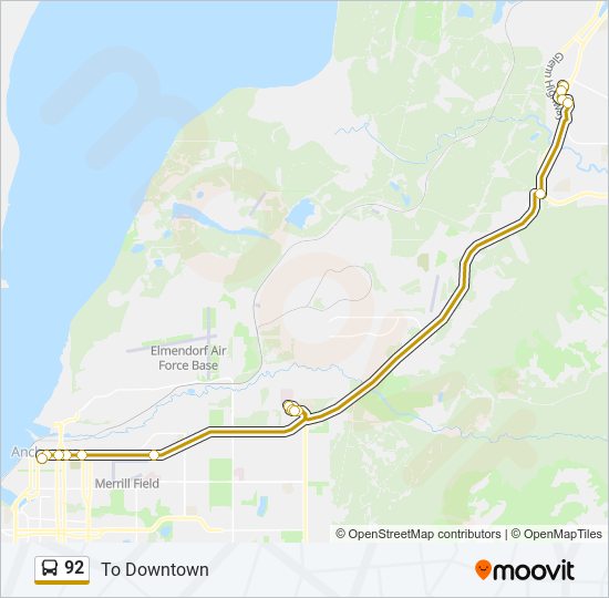 Mapa de 92 de autobús