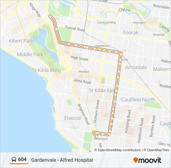 604 Bus Line Map