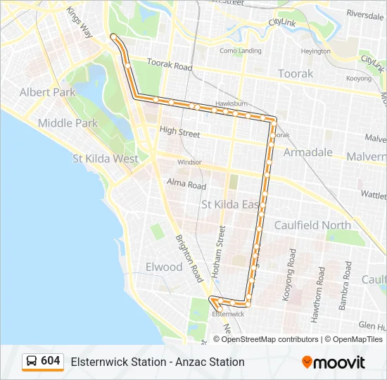 604 Bus Line Map