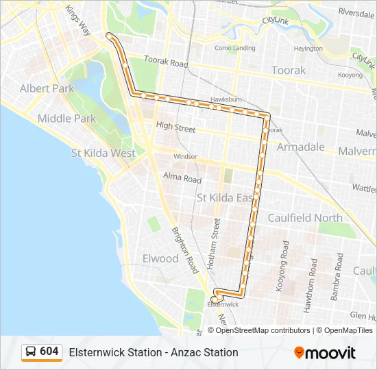 604 Bus Line Map