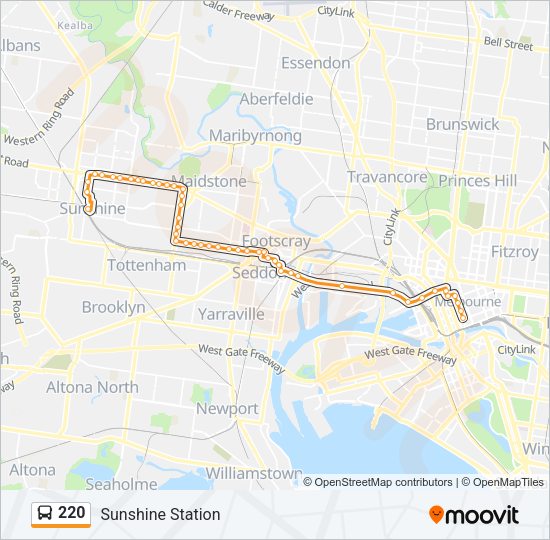 220 Bus Line Map