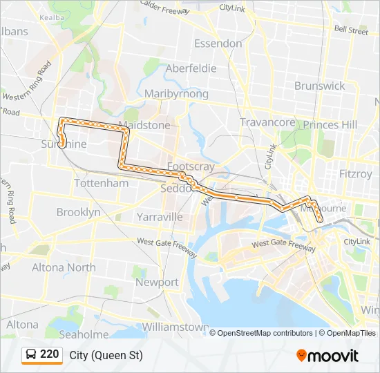 220 Bus Line Map
