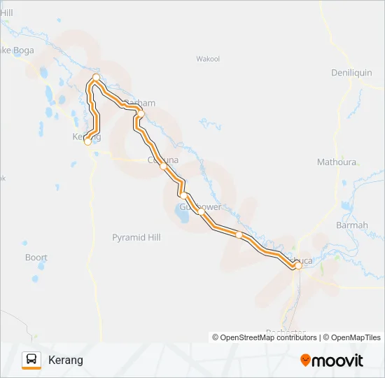 KERANG - ECHUCA VIA KERANG Bus Line Map