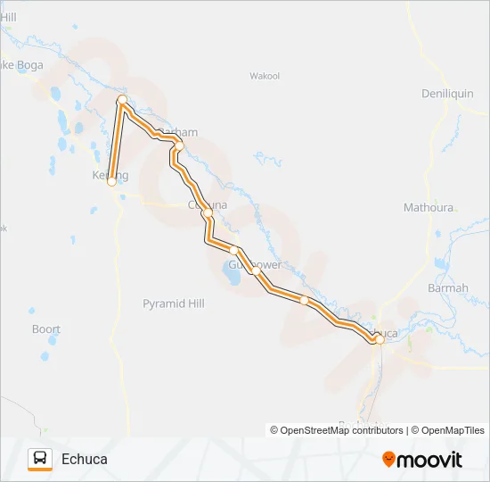 KERANG - ECHUCA VIA KERANG Bus Line Map