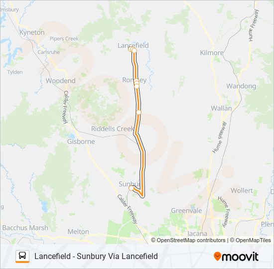 lancefield sunbury via lancefield Route Schedules, Stops & Maps