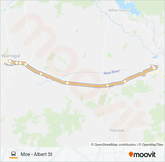 MOE - ALBERT ST VIA MOE - ALBERT ST Bus Line Map