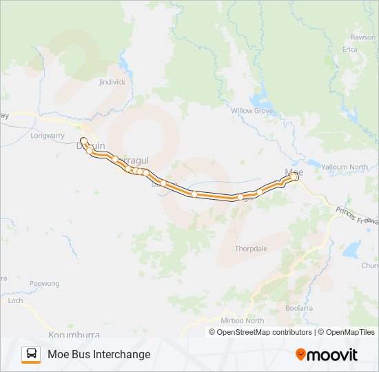 MOE BUS INTERCHANGE VIA MOE BUS INTERCHANGE bus Line Map