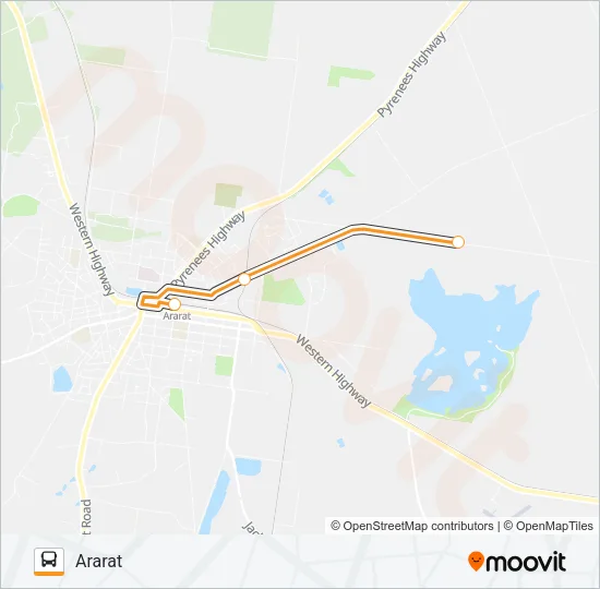 HOPKINS CORRECTIONAL CENTRE - ARARAT VIA HOPKINS CORRECTIONAL CENTRE Bus Line Map