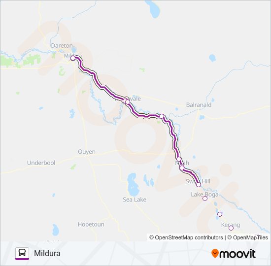 melbourne mildura via swan hill bendigo Route Schedules, Stops & Maps