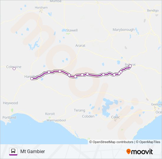 mt gambier melbourne via ballarat hamilton Route Schedules, Stops & Maps Mt Gambier (Updated)