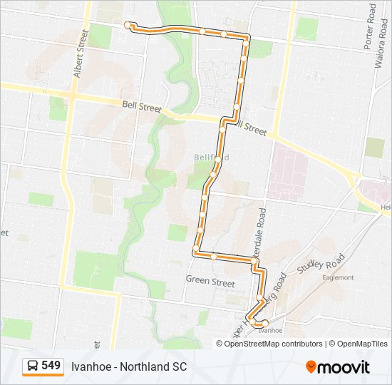 Mapa de 549 de autobús