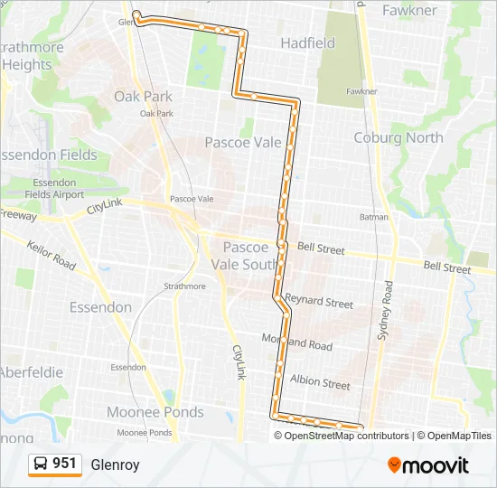 951 Bus Line Map