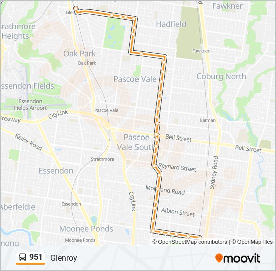 Mapa de 951 de autobús