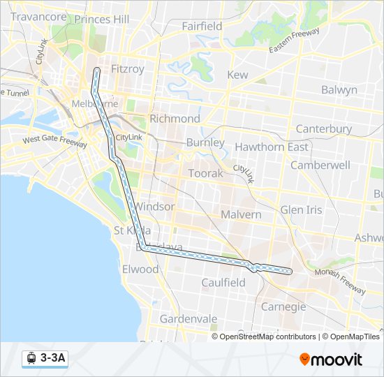 3-3A Tram Line Map