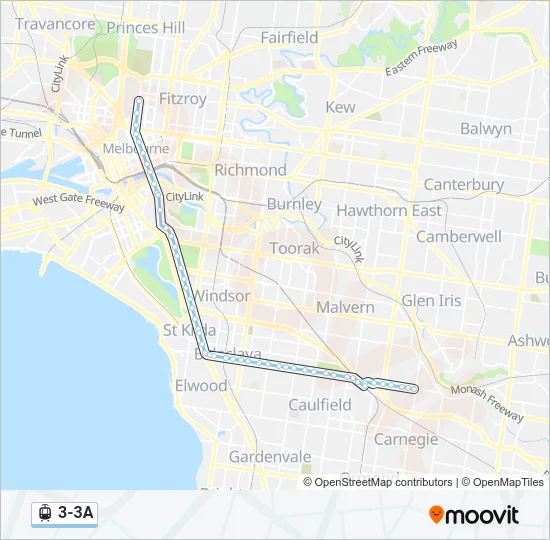 3-3A Tram Line Map