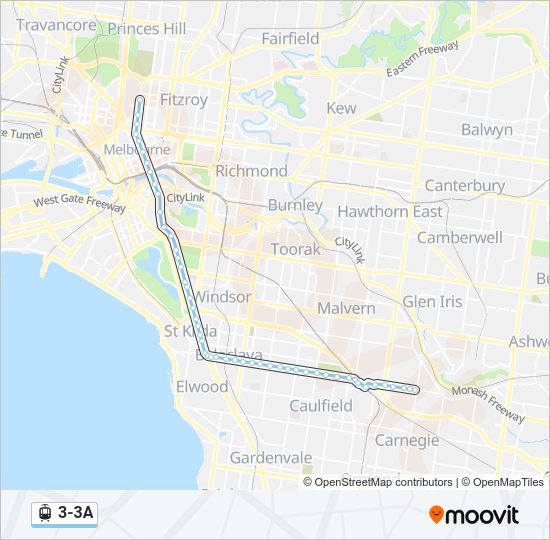 3-3A tram Line Map