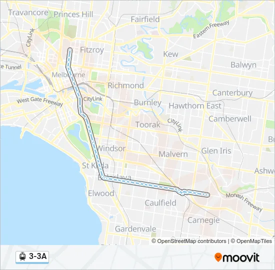 3-3A Tram Line Map