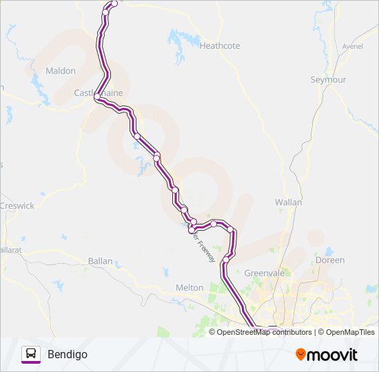 melbourne bendigo via sunbury Route Schedules, Stops & Maps Bendigo (Updated)