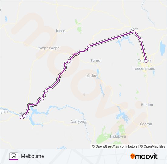 canberra melbourne via albury Route Schedules, Stops & Maps Melbourne (Updated)