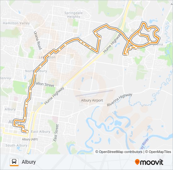 Mapa de NSW908 de autobús