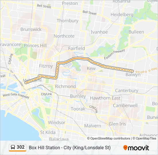 302 Bus Line Map