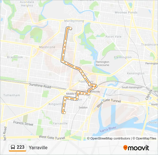 223 Route: Schedules, Stops & Maps - Yarraville (Updated)