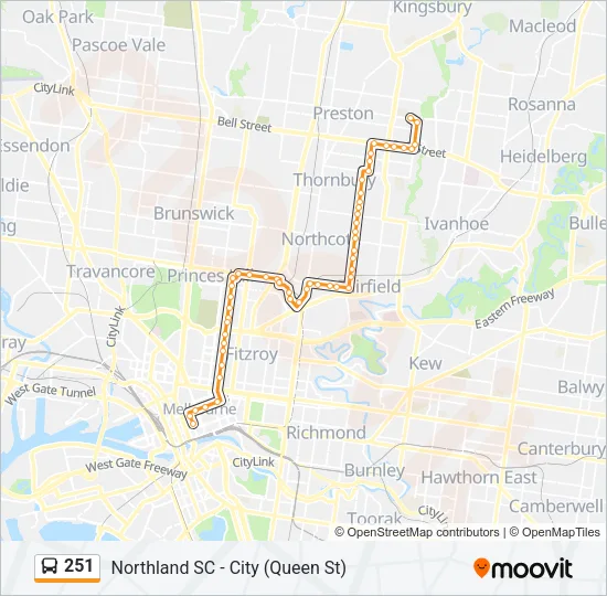 251 Bus Line Map