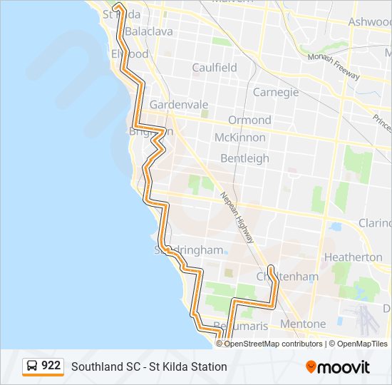 922 bus Line Map