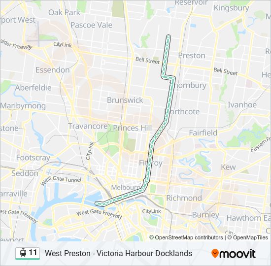 11 tram Line Map